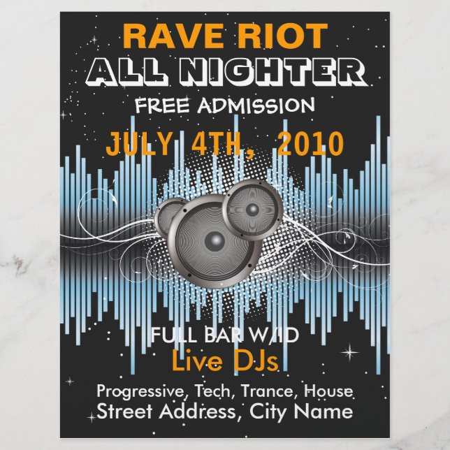 Rave Riot Music Flyer (Front)