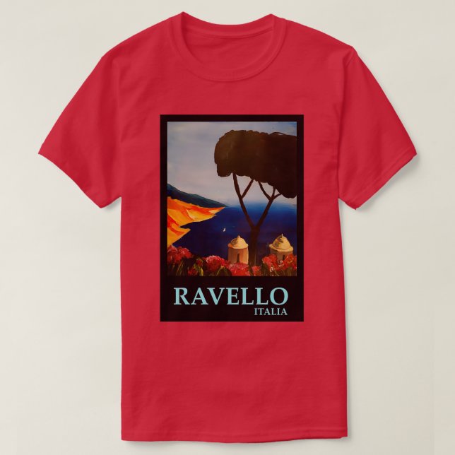 Ravello Salerno Italy View of Amalfi Coast from Vi T-Shirt (Design Front)