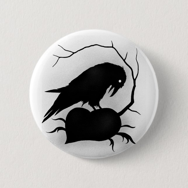Raven 6 Cm Round Badge (Front)