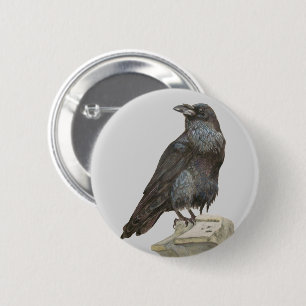 Raven 6 Cm Round Badge