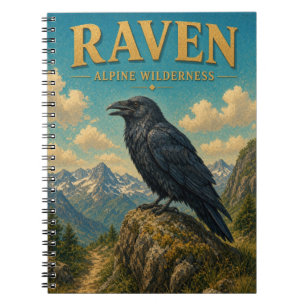 Raven Alpine Wilderness Watercolor GeoSaga Notebook