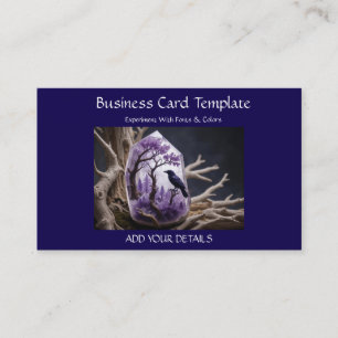 Raven Amethyst Healing Crystal Business Card