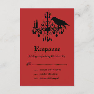 Raven and Damask RSVP Card