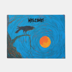 Raven and Full Moon Doormat