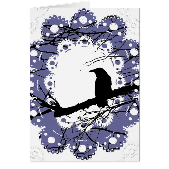 Raven and Lace Gothic Blank Card (Front)