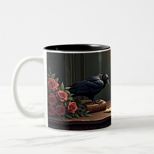 Raven and Skull - Dark Academia Mug (Left)