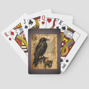 Raven and Skull Junk Journal Page Playing Cards