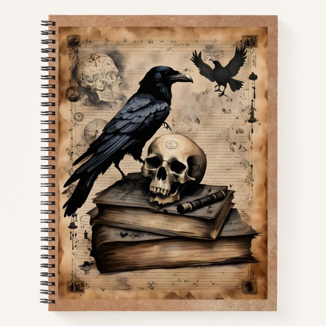 Raven and Skull Magic Notebook (Front)