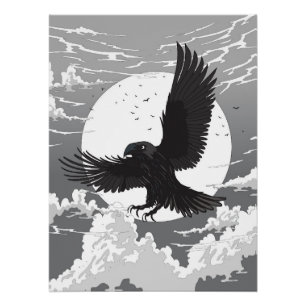 Raven And The Moon Poster