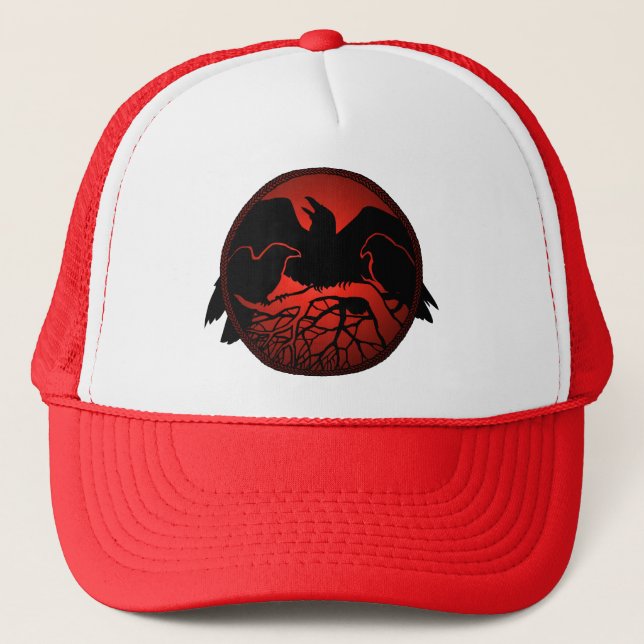 Raven Art Cap Wild Bird Crow Hats Raven Gifts (Front)