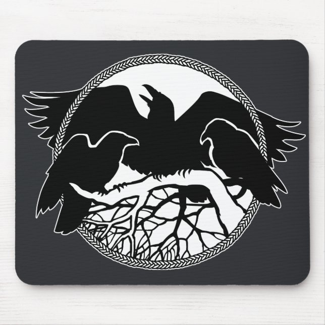 Raven Art Mouspads Cool Crow Art Computer Gifts Mouse Pad (Front)