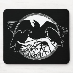 Raven Art Mouspads Cool Crow Art Computer Gifts Mouse Pad