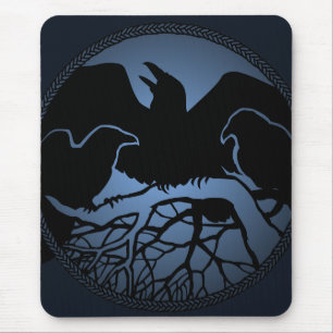 Raven Art Mouspads Cool Crow Art Computer Gifts Mouse Pad