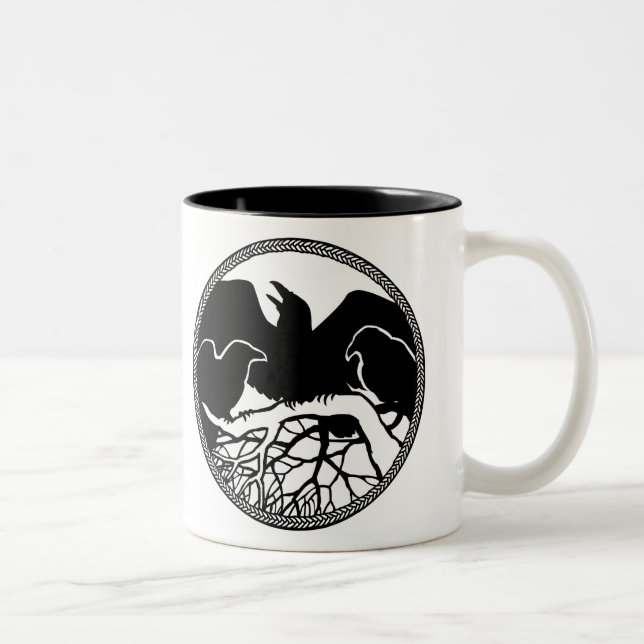 Raven Art Mug Wild Bird Crow Cup Raven  Mugs (Right)