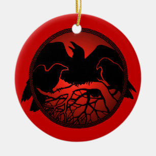 Raven Art Ornament Black Crow Decorations Gifts