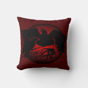 Raven Art Pillow Native Spirit Animal Raven Pillow