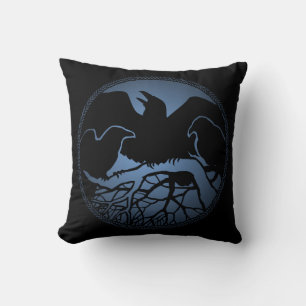 Raven Art Pillow Native Spirit Animal Raven Pillow