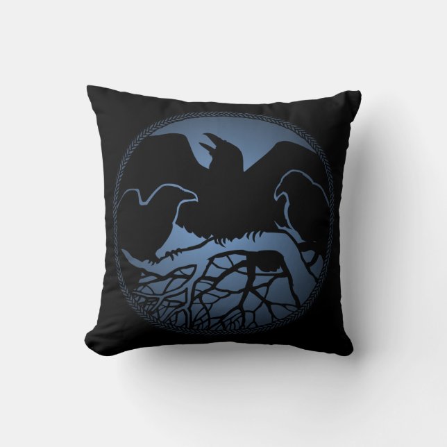 Raven Art Pillow Native Spirit Animal Raven Pillow (Front)