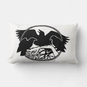 Raven Art Pillow Native Spirit Animal Raven Pillow