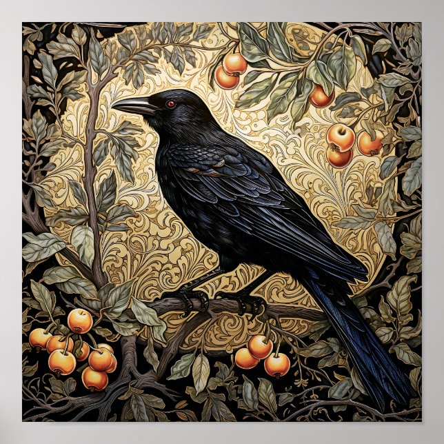 Raven Art Print Black Bird Animal Art Print  (Front)