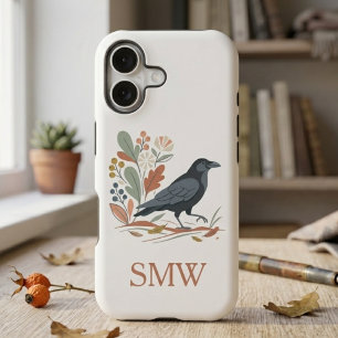 Raven Autumn Botanical Nordic Folk Art Gift