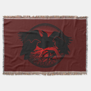 Raven Bird Blanket Spirit Animals Throw Blankets