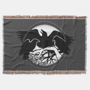 Raven Bird Blanket Spirit Animals Throw Blankets