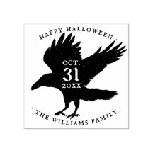 Raven Bird Halloween Grunge Self Inking