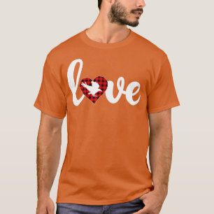 Raven Bird Lover Buffalo Plaid Love Raven Valentin T-Shirt