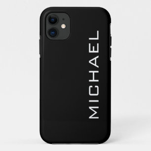 Raven Black Solid Colour Minimalist Name Case-Mate iPhone Case