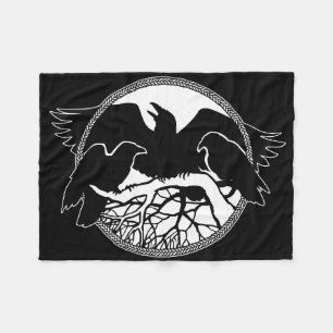 Raven Blanket Native Spirit Animal Fleece Blanket