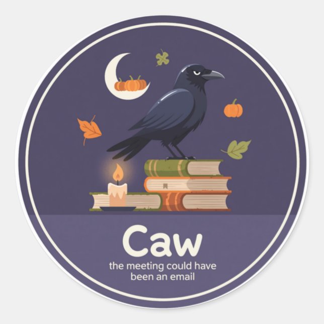 Raven Books Candle Flat Vector Round Sticker (Front)