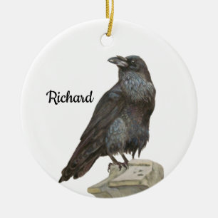 Raven Ceramic Tree Decoration