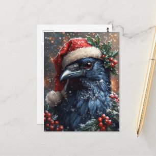 Raven Christmas Postcard