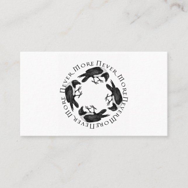 Raven Circle Never More Gothic Business Card (Front)
