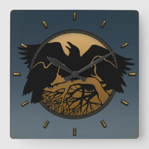 Raven Clock Native Raven Art Wall Clock Bird Gift