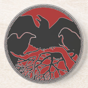 Raven Coaster Raven Gift Raven & Crow Art Decor