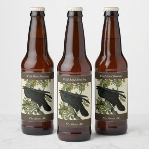 Raven (Common Raven) from Audubon Birds of America Beer Bottle Label