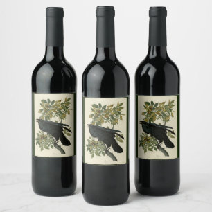 Raven (Common Raven) from Audubon Birds of America Wine Label