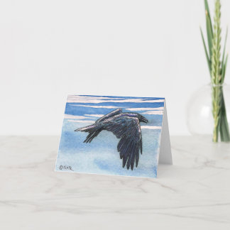 Raven Corvid Crow Original Art Note Card
