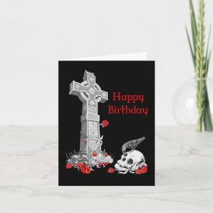 Raven, Cross and Skull Card