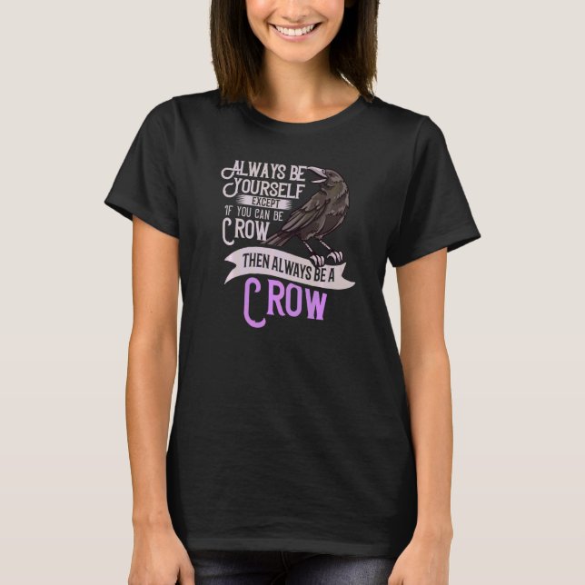 Raven Crow Birding Bird Watching T-Shirt (Front)