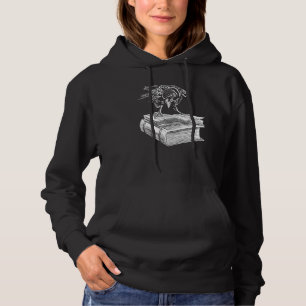 Raven Crow Book Aesthetic Dark Academia Bookworm Hoodie