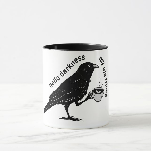 Raven Crow Coffee Fall | Nevermore Poe Gothic Poet Mug (Center)
