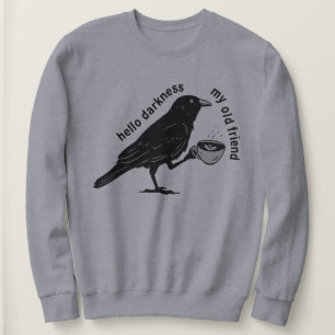 Raven Crow Coffee Fall Nevermore Poe Gothic Poet Sweatshirt