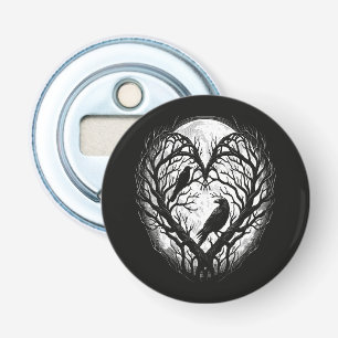 Raven Crow Heart Tree  Bottle Opener