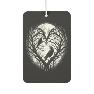 Raven Crow Heart Tree Car Air Freshener