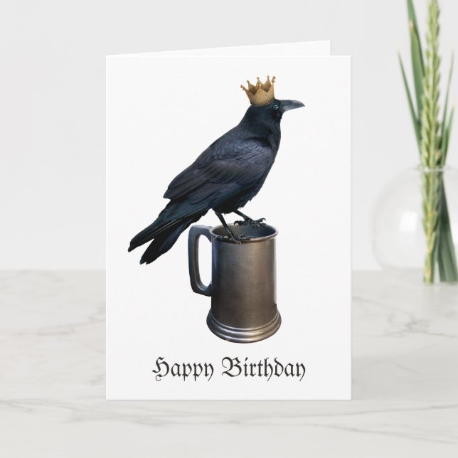 Raven Crown Stein Birthday Card (Front)