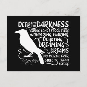 Raven (Deep Into That Darkness) by Edgar Allan Poe Postcard