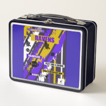 Raven design metal lunchbox